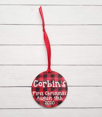 Baby's First Christmas Ornament | Personalized Children's Gift | Custom Baby Shower Gift | Newborn Holiday Keepsake | Christmas Tree Decor - Adalee'sAccessories