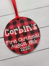 Load image into Gallery viewer, Baby&#39;s First Christmas Ornament | Personalized Children&#39;s Gift | Custom Baby Shower Gift | Newborn Holiday Keepsake | Christmas Tree Decor - Adalee&#39;sAccessories
