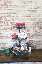 Load image into Gallery viewer, 4th of July tiered tray, Patriotic decor, 4th of July decor, Summer tiered tray decor, Independence day tiered tray decor - Adalee&#39;sAccessories
